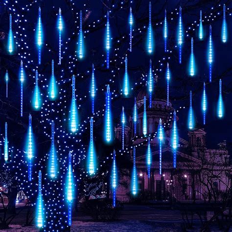 XMAS Outside Decorations: 18 Inches 10 Tubes 360 LED Meteor Shower ...