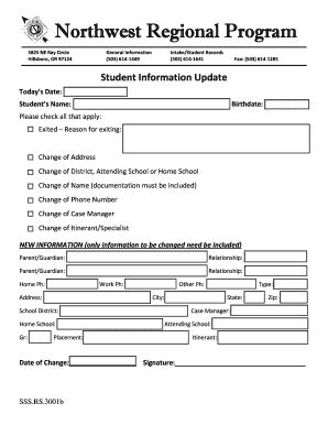 Fillable Online Northwest Regional Program MY NWRESD Fax Email Print