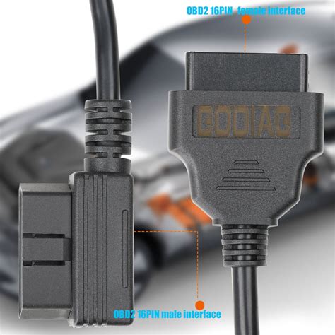 Godiag Obd Ii Obd Pin Male To Female Extension Cable Diagnostic