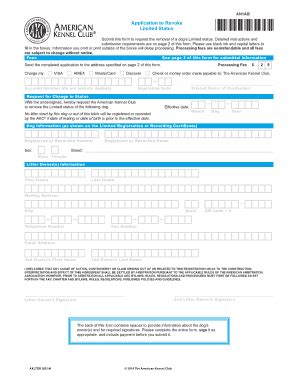 Akc Revoke Limited Registration Fill And Sign Printable Template Online