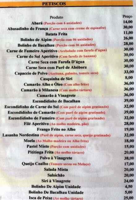 Menu Em Boteco Do Fran A Pub Bar Salvador R Borges Dos Reis