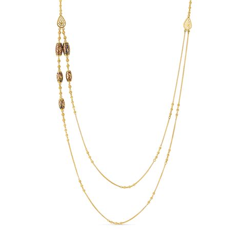 Double Layer Mala Style Necklace In Ct Gold Inches