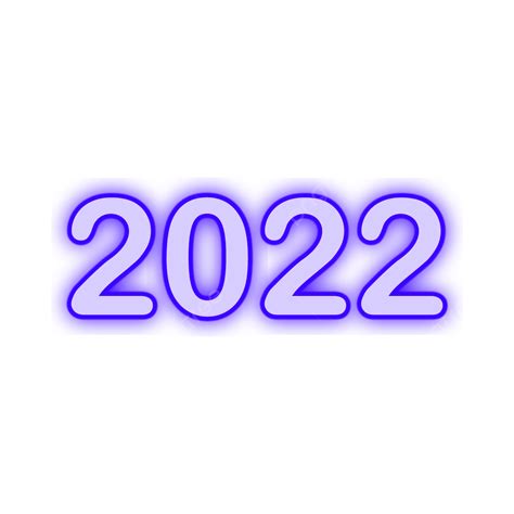 Efecto Neón Feliz Año Nuevo 2022 Tipografía Realista Vector Png Con