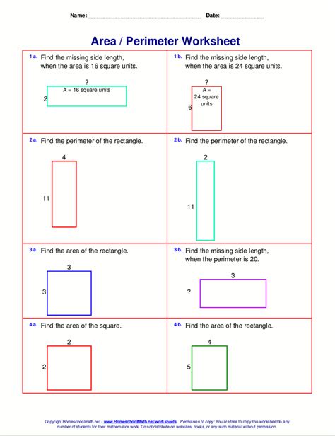 Perimeter And Area Quiz 4th Grade