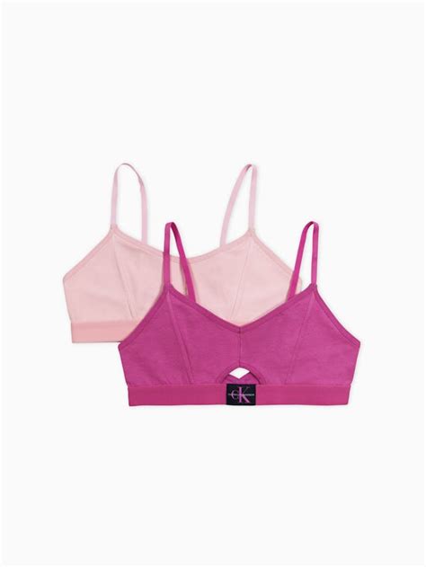 Girls Monogram 2 Pack Bralettes Bralettes Calvin Klein