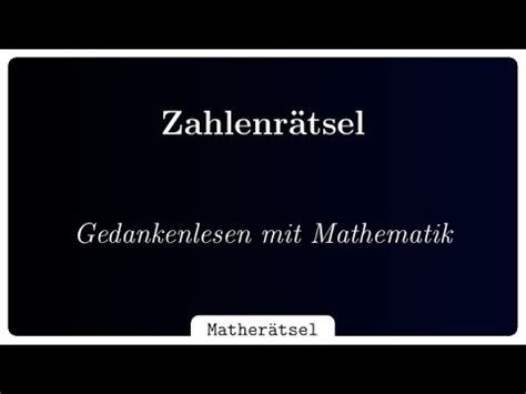 Zahl Raten Gedankenlesen Trick Youtube