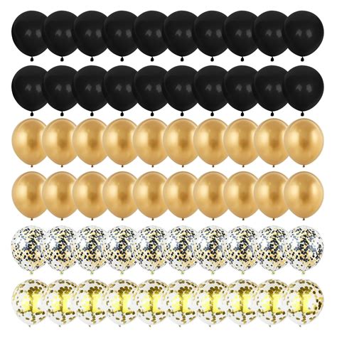 Black And Gold Balloons Ci Pcs Inches Black Gold Confetti