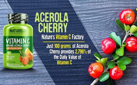 Naturelo Vitamin C With Organic Acerola Cherry Extract And Citrus Bioflavonoids Vegan