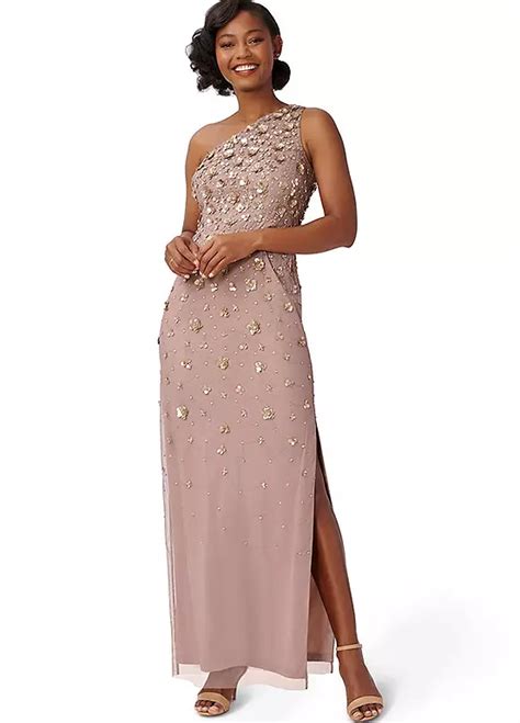 Adrianna Papell One Shoulder Beaded Gown Kaleidoscope