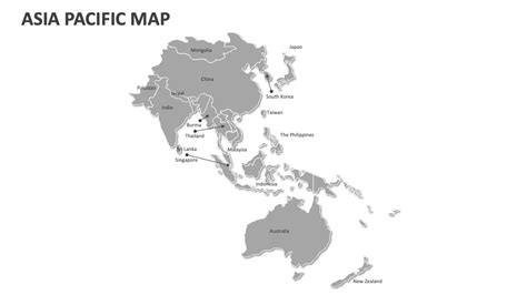 Asia Pacific map for Google Slides and PowerPoint - PPT Slides