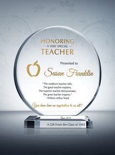 97 Best Teacher Awards & Plaques images | Teacher awards, Award plaques, Teacher