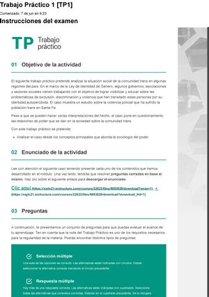 Examen Trabajo Práctico 4 TP4 Trabajo Práctico 4 TP4 Comenzado 1