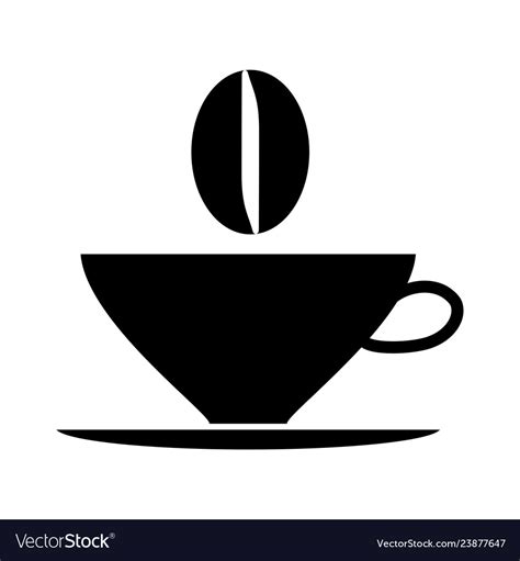 A cup coffee black and white Royalty Free Vector Image