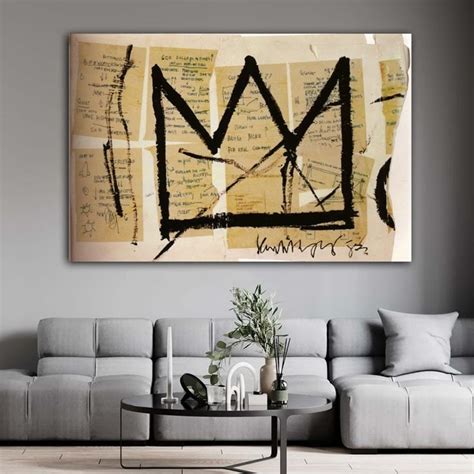 Basquiat Canvas, Jean Michel Basquiat Crown Wall Art, Basquiat Print ...