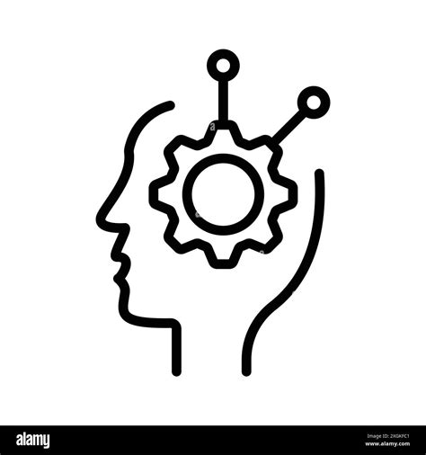 Critical Thinking Icon Logo Sign Vector Outline In Black And White