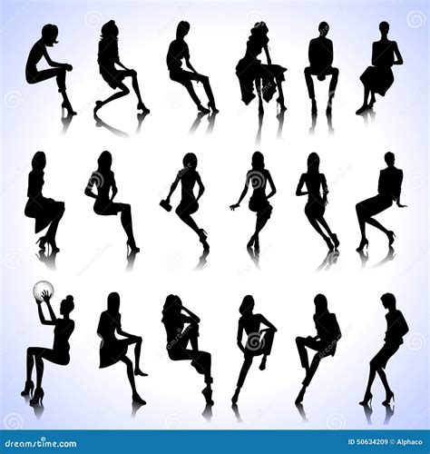 Set Of Sitting Women Stock Vector Illustration Of Leisure