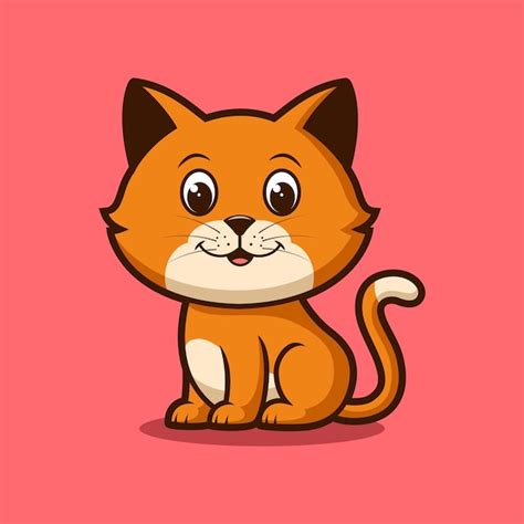 Lindo gato de dibujos animados ilustración vectorial Vector Premium