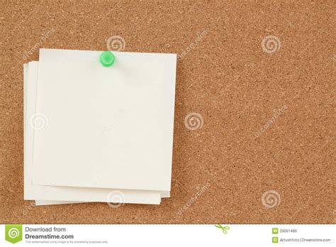 Empty Note Papers On Cork Board Stock Image Image Of Corkboard Clip