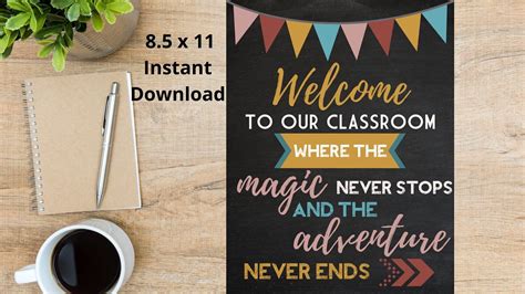 Welcome To Our Classroom Sign Instant Download Back To School Class