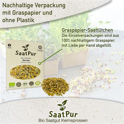 BIO Keimsprossen Gerste Keimsaat Microgreens Mikrogrün Grünkraut