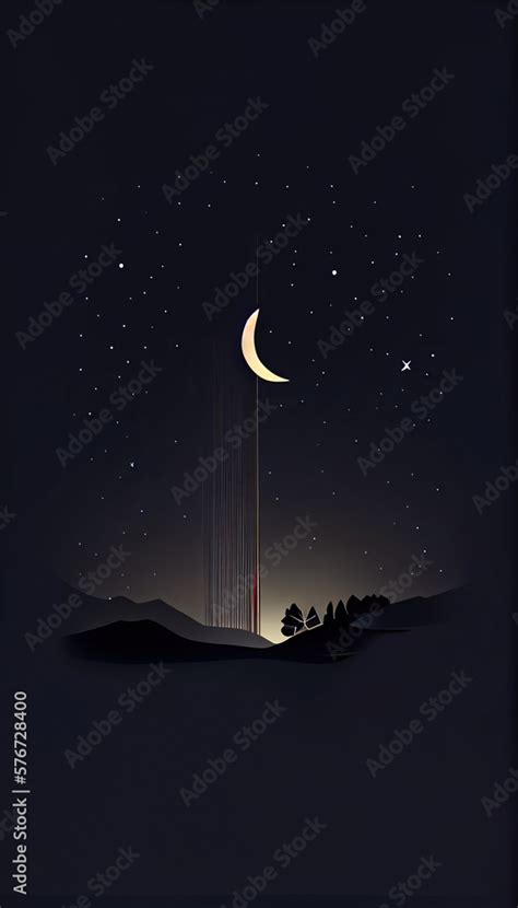 Moon And Starsbackground With Starsmoon In The Nightstarry Night Skynight Sky With Stars And