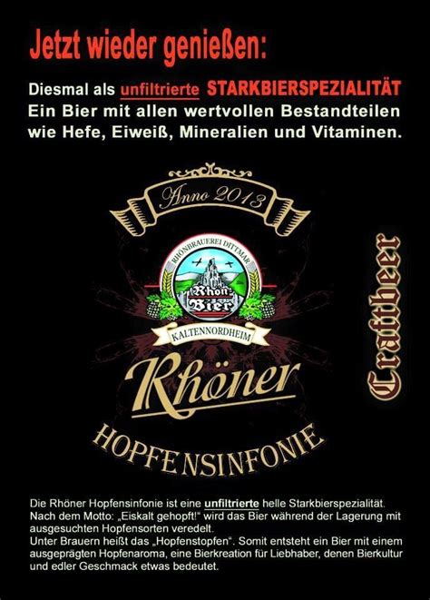 Rhöner Hopfensinfonie frisch lecker abgefüllt Rhönbrauerei Dittmar