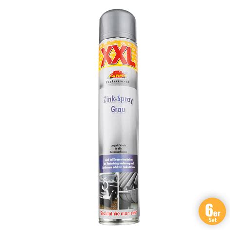 XXL Zink Spray Grau 6er Set Norma24