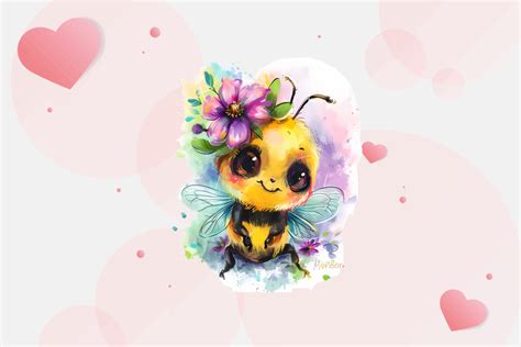 Cute Bee Valentine Sublimation Clipart Graphic By Nutty Creations