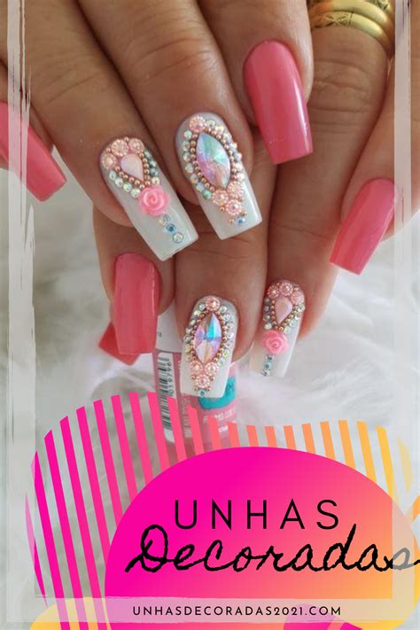 Unhas Decoradas 2021 Com Belas Pedras Unha Decorada Com Joia Unhas Decoradas Unhas Bonitas