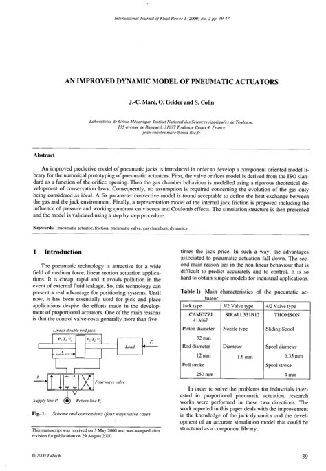 improved dynamic model  pneumatic actuators