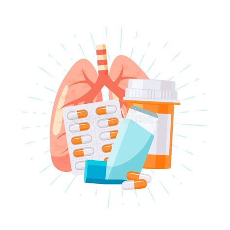 Concepto Pulmonar De La Medicaci N En El Estilo Plano Vector