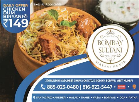 Menu At Bombay Sultani Biryani House Borivali Mumbai 3