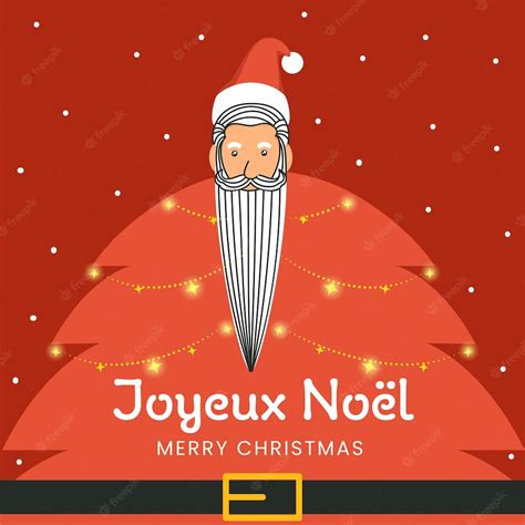 Premium Vector Merry Christmas Text Written In French Language With