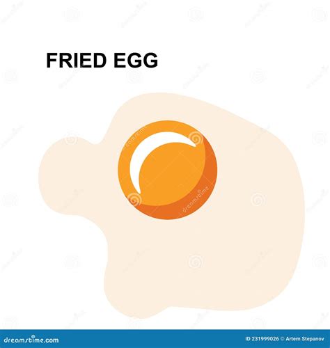 One Fried Egg Icon Omelet Symbol Breakfast Sign Stock Vector