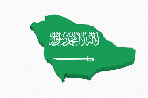 the map of saudi with an arabic flag on it