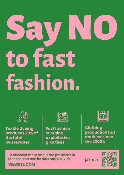 Free Vector Modern Duotone Say No To Fast Fashion Poster Fast