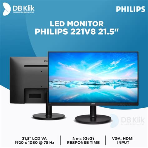 Jual Led Monitor Philips 221v8 21 5 75hz Va Fhd Hdmi Vga Philips