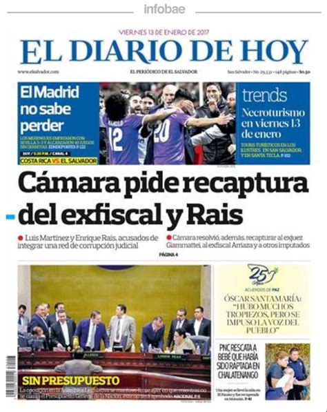 El Diario De Hoy El Salvador Viernes 13 De Enero De 2016 Infobae