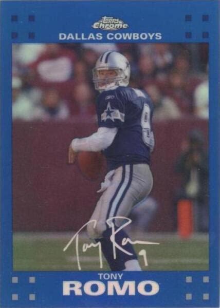 Topps Chrome Blue Refractor Tc Tony Romo For Sale Online Ebay