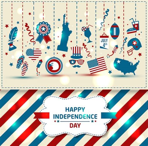 Premium Vector | Set of color independence day.