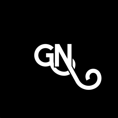 Dise O De Logotipo De Letra Gn Sobre Fondo Negro Concepto De Logotipo