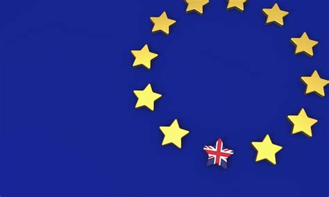 Brexit concept estrelas amarelas da união europeia a bandeira do