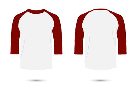 Premium Vector Maroon Red Raglan Sleeve Tshirt Mockup Front And Back View