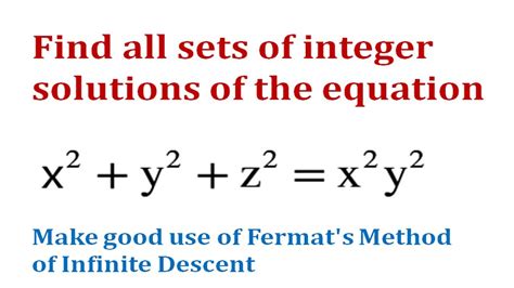 Solve A Diophantine Equation Narrow Down Range Of Integers Fermat S