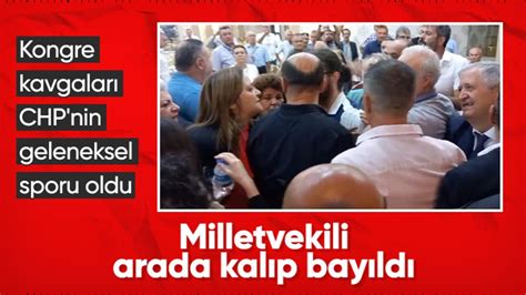 CHP nin Afyonkarahisar kongresinde gerginlik Milletvekili Burcu Köksal