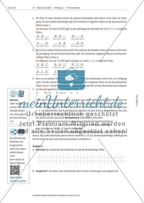 Permutationen Im Bann Der Sprache Meinunterricht