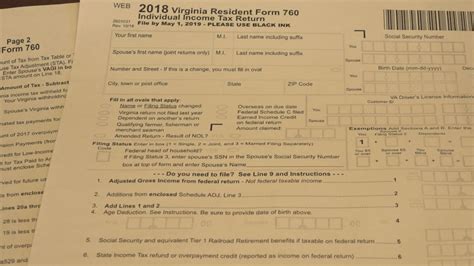 Virginia Tax Tables Form 760 Elcho Table