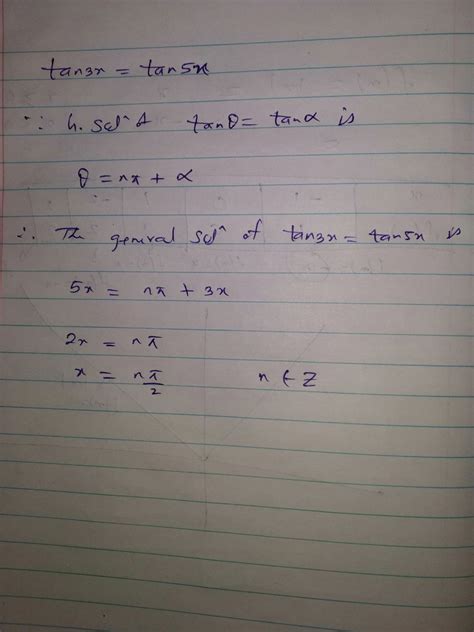 The General Solution Of The Equation Tan X Tan 2x √ 3 Tan X Tan 2x √ 3 Is