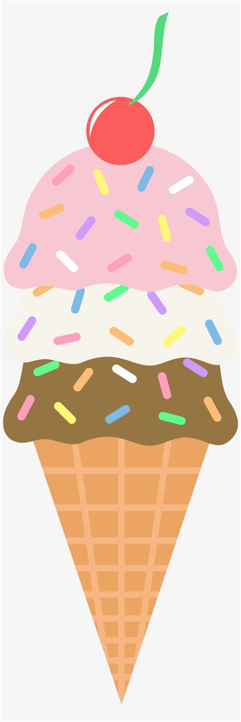 Clip Art Of Neapolitan Ice Cream Cone With Sprinkles Clip Art