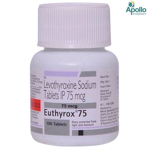 Euthyrox 75 Tablet Uses Side Effects Price Apollo Pharmacy